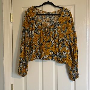 Floral cropped long sleeve